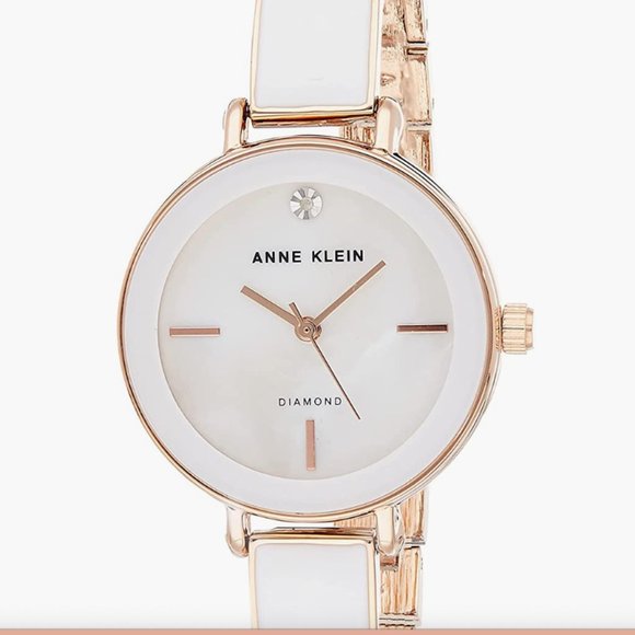 Anne Klein Women's Genuine Diamond Dial Bangle Watch - Picture 1 of 4